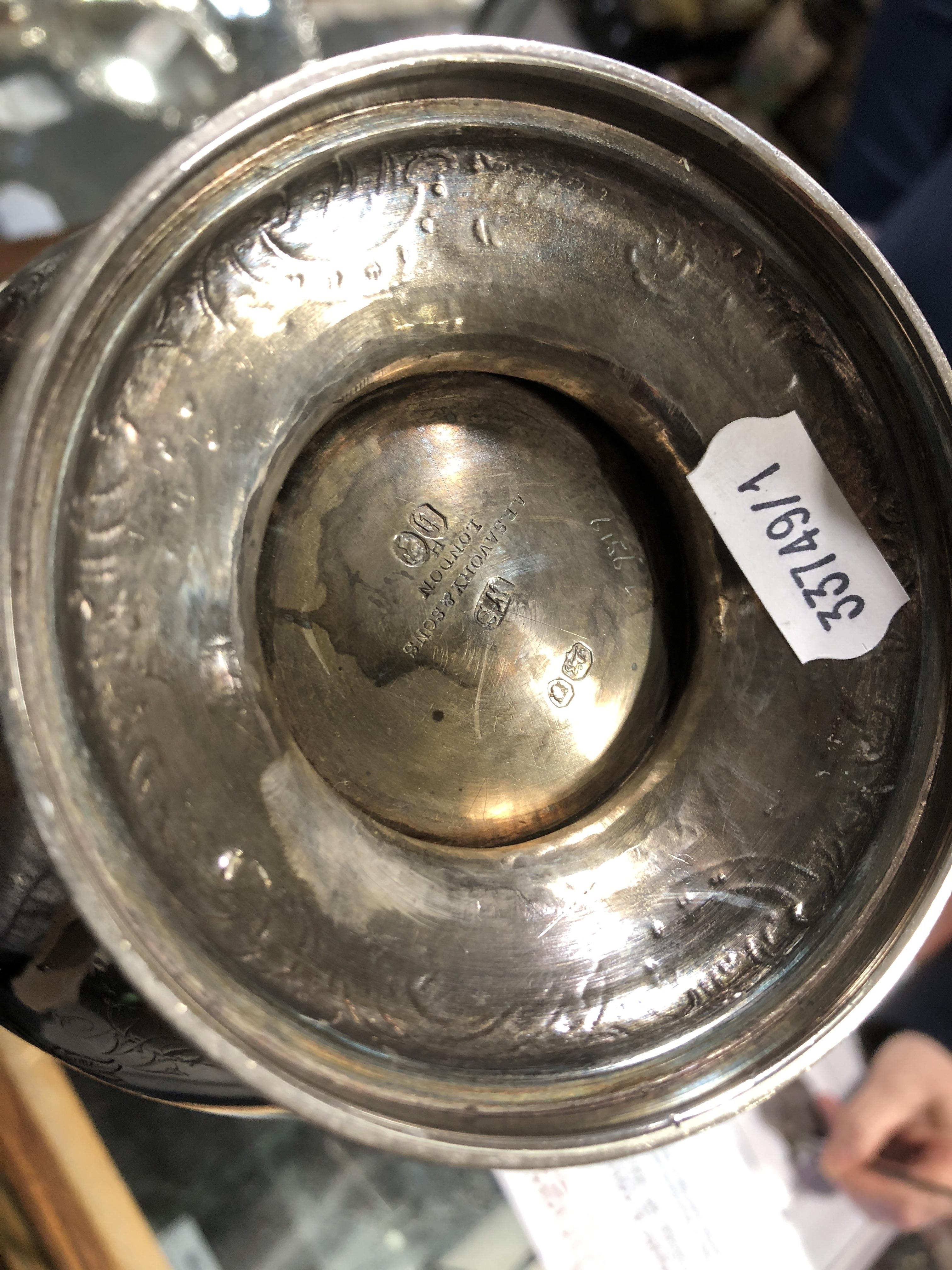 Lot 238 - A silver teapot by A B Savory & Sons