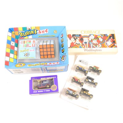 Lot 144 - Large quantity of vintage toys and games, including board games, cars games and others, four boxes.