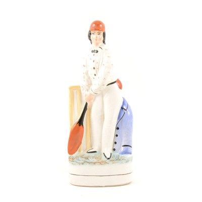 Lot 68 - Staffordshire figure, Duke of Wellington; and a cricketer, George Parr