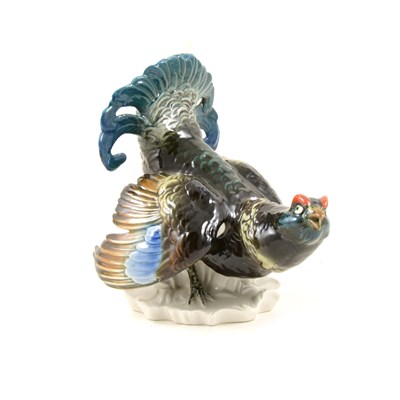 Lot 63 - German porcelain model of a capercaillie, by Karl Ens