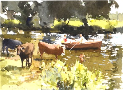 Lot 344 - John Yardley, 'Afternoon on The Stour', ...