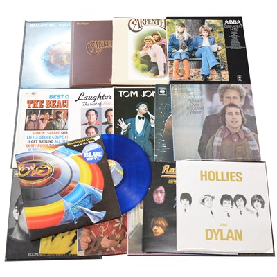 Lot 476 - Small selection Vinyl LP music records; including ELO blue vinyl and others, (16).