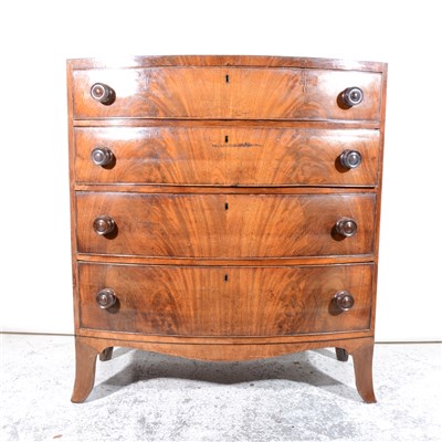 Lot 455 - Victorian mahogany bowfront chest of drawers, ...