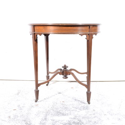 Lot 411 - Edwardian inlaid mahogany centre table, ...