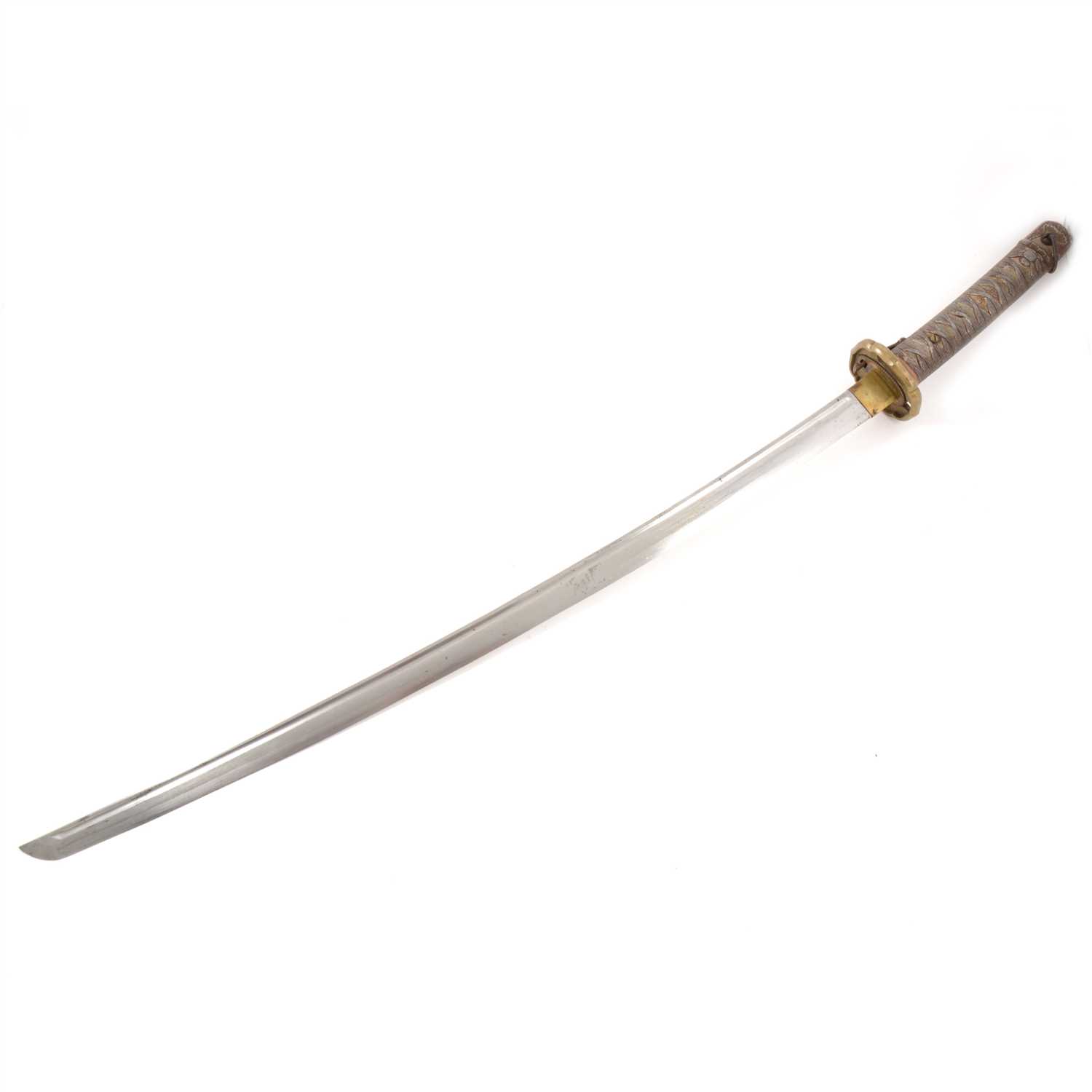 Lot 121 - WWII Japanese sword, blade 69cm, metal scabbard.