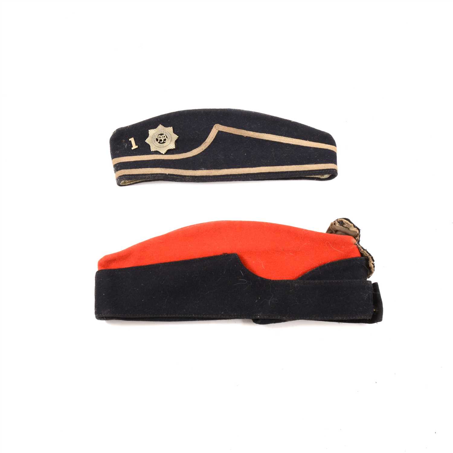 Lot 127 - WWII Royal Naval sidecap, together with five cloth badges and a Boys Brigade cap.