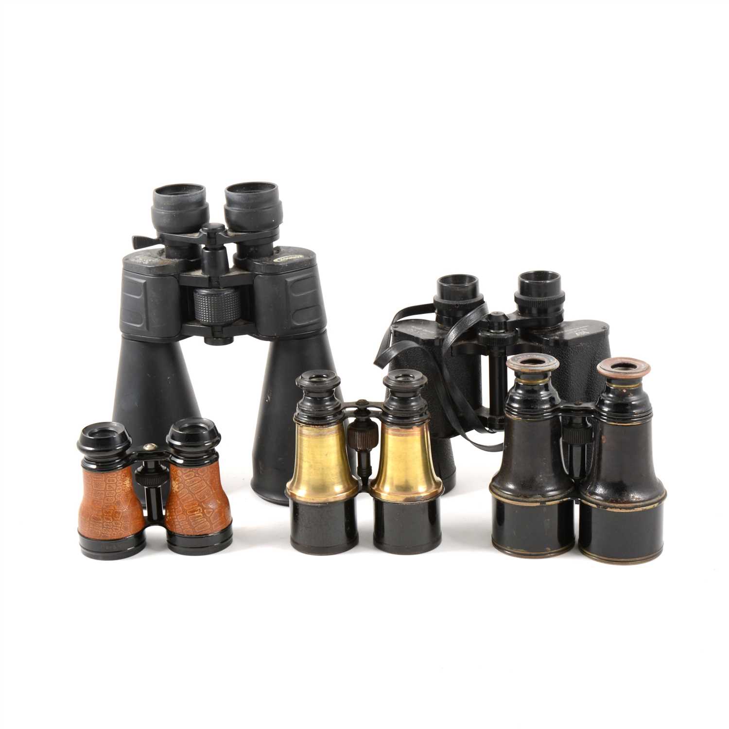 Lot 129 - 19th Century binoculars by Dixey maker to the Queen, and other binoculars