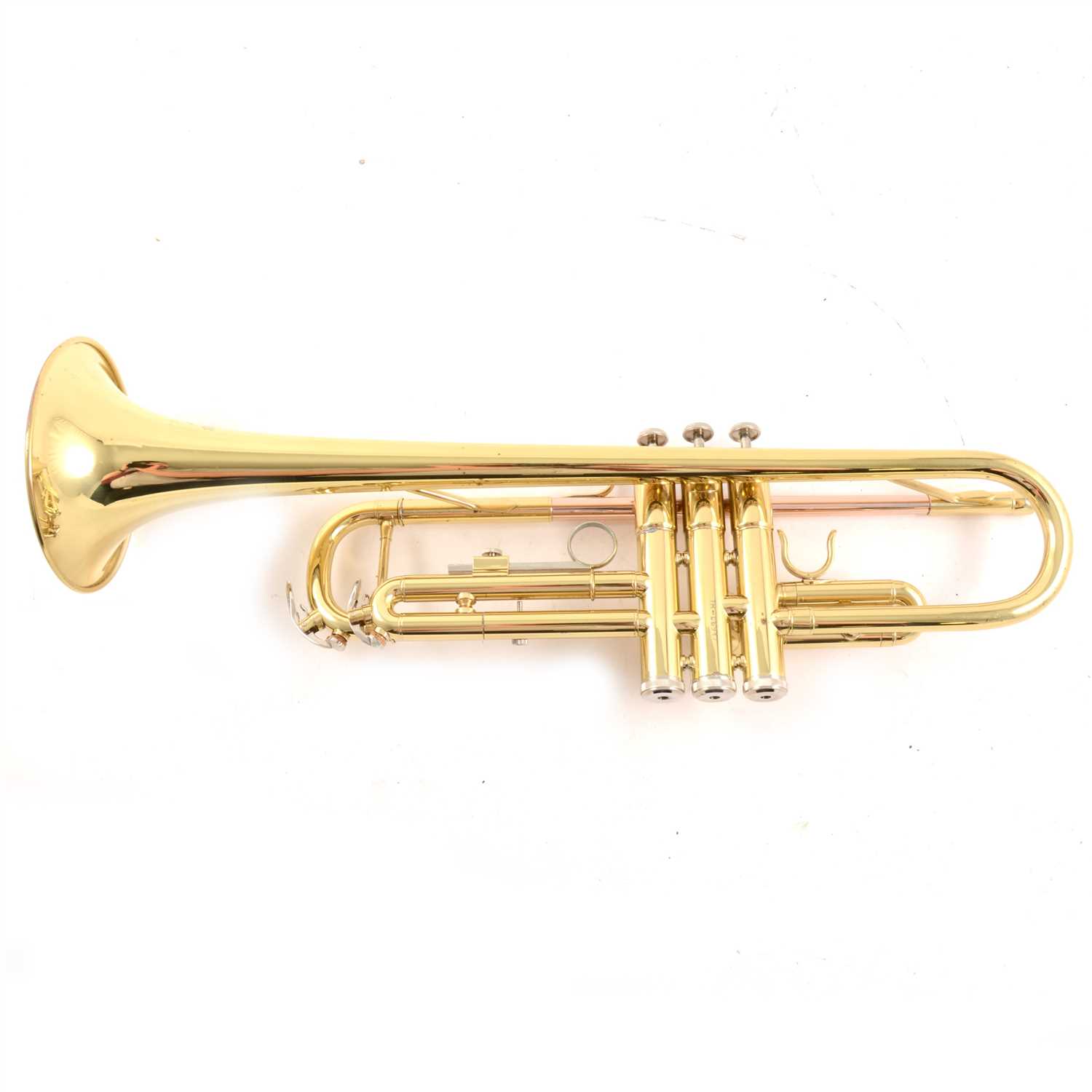 Lot 103 - Brass trumpet by Virtuosi, England, fitted case.