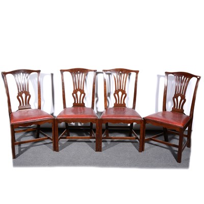 Lot 390 - A set of four Edwardian mahogany dining chairs