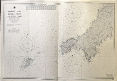 Lot 132 - A collection of maritime charts, Admiralty publications