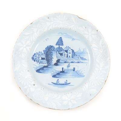 Lot 20 - English Delft blue and white plate, ...