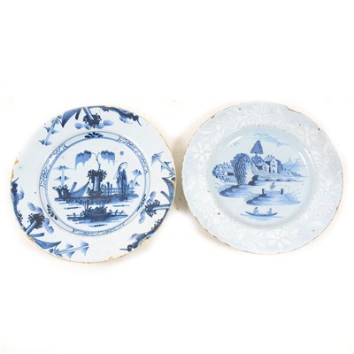 Lot 20 - English Delft blue and white plate, ...