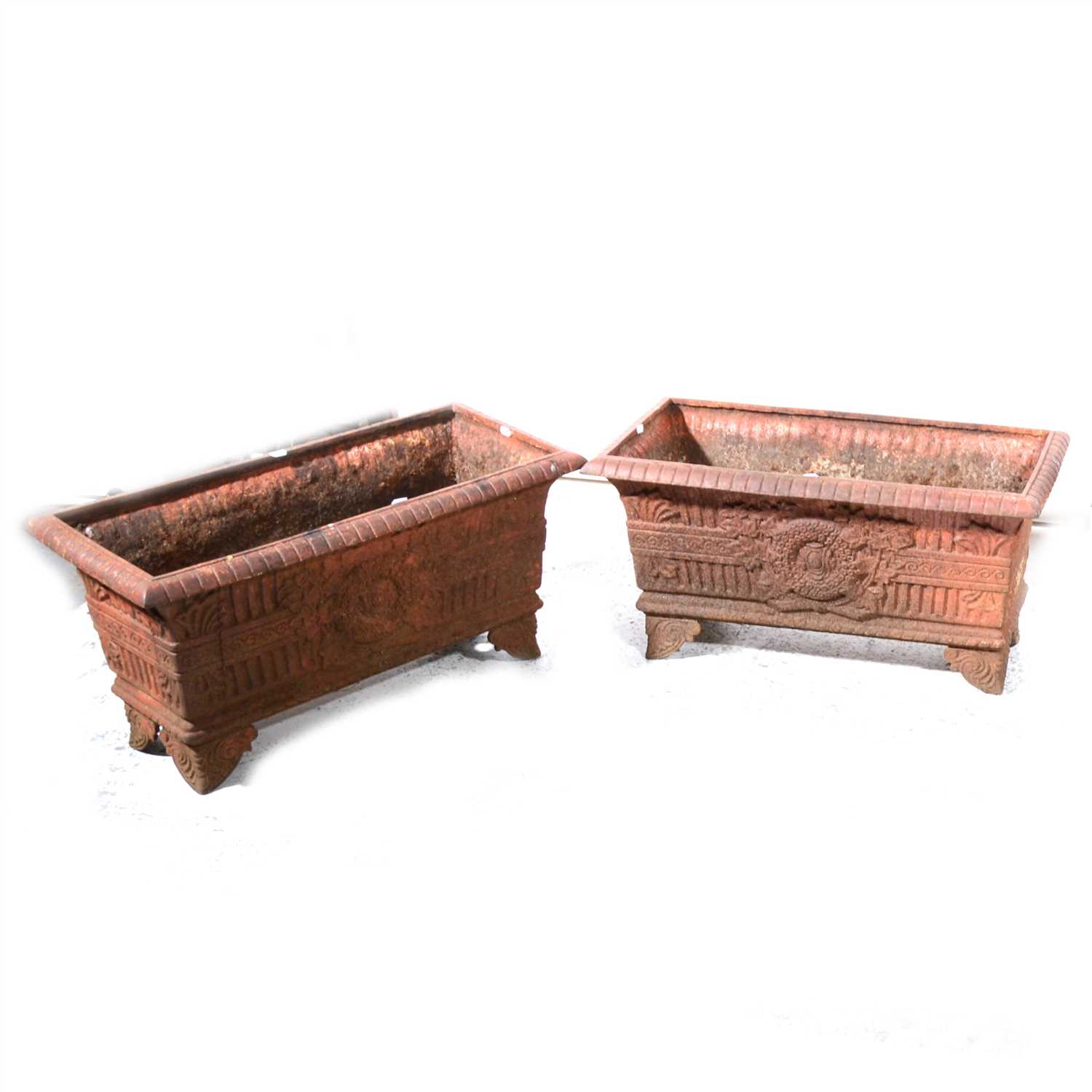 Lot 413 - A pair of Victorian style cast iron planters