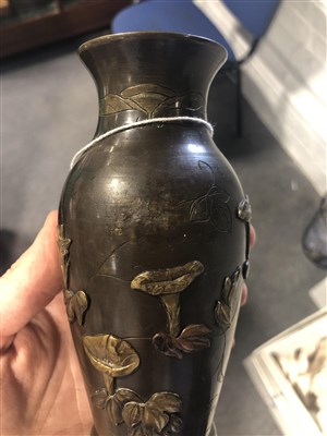 Lot 139 - Japanese inlaid bronze vase