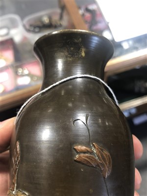 Lot 139 - Japanese inlaid bronze vase
