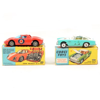 Lot 180 - Corgi Toys; 309 Aston Martin and one other, both boxed, models (a/f).