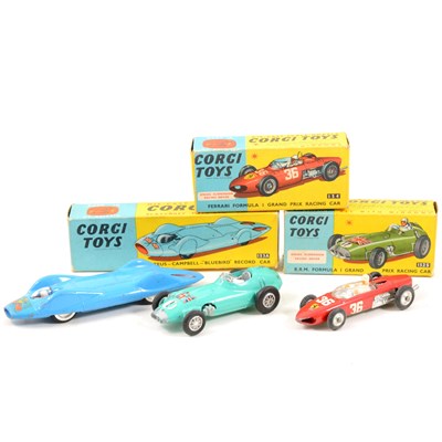 Lot 171 - Corgi Toys; 153A Proteus Campbell  record car, and two others, all boxed.