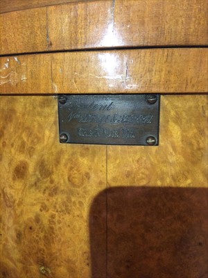 Lot 124 - An Art Deco burr walnut combination dressing table and stool, by W& T Lock, Bath.