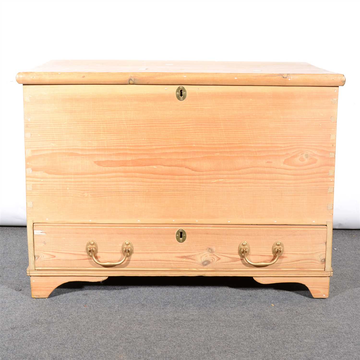 Lot 338 - A stripped pine blanket box, ...