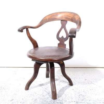Lot 333 - An Edwardian mahogany swivel chair