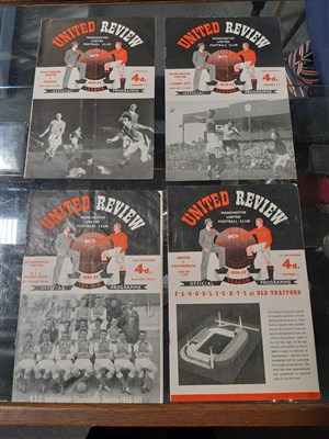 Lot 125 - Football: A small collection of Manchester United football programmes, mostly 1950's; ...