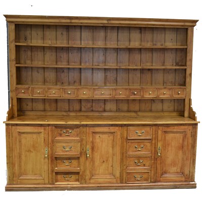 Lot 339 - A large pine kitchen dresser, ...