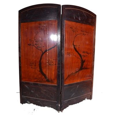 Lot 367 - A Shibayama style two-fold screen