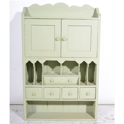 Lot 341 - A painted pine wall cabinet, ...