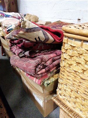 Lot 388 - Collection of machine made throws, rugs etc.