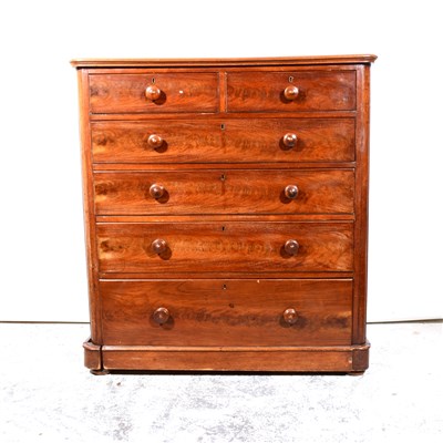 Lot 453 - Victorian mahogany chest of drawers, ...