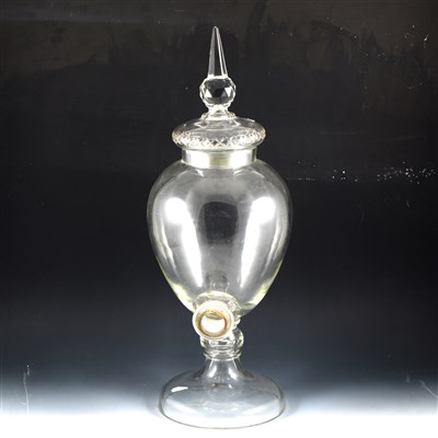 Lot 119 - A Victorian glass dispensary jar, ovoid bowl, ...