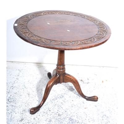Lot 371 - George III oak tripod table.
