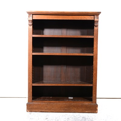 Lot 337 - Victorian oak open bookcase.