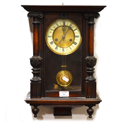 Lot 321 - A German beech cased wall clock, Gustav Becker style