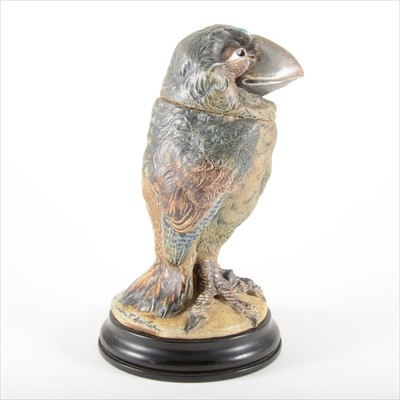 Lot 14 - A Martin Brothers stoneware Bird jar and cover, dated 1897