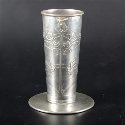 Lot 33 - A 'Tudric' pewter vase, possibly designed by Archibald Knox for Liberty & Co, circa 1905