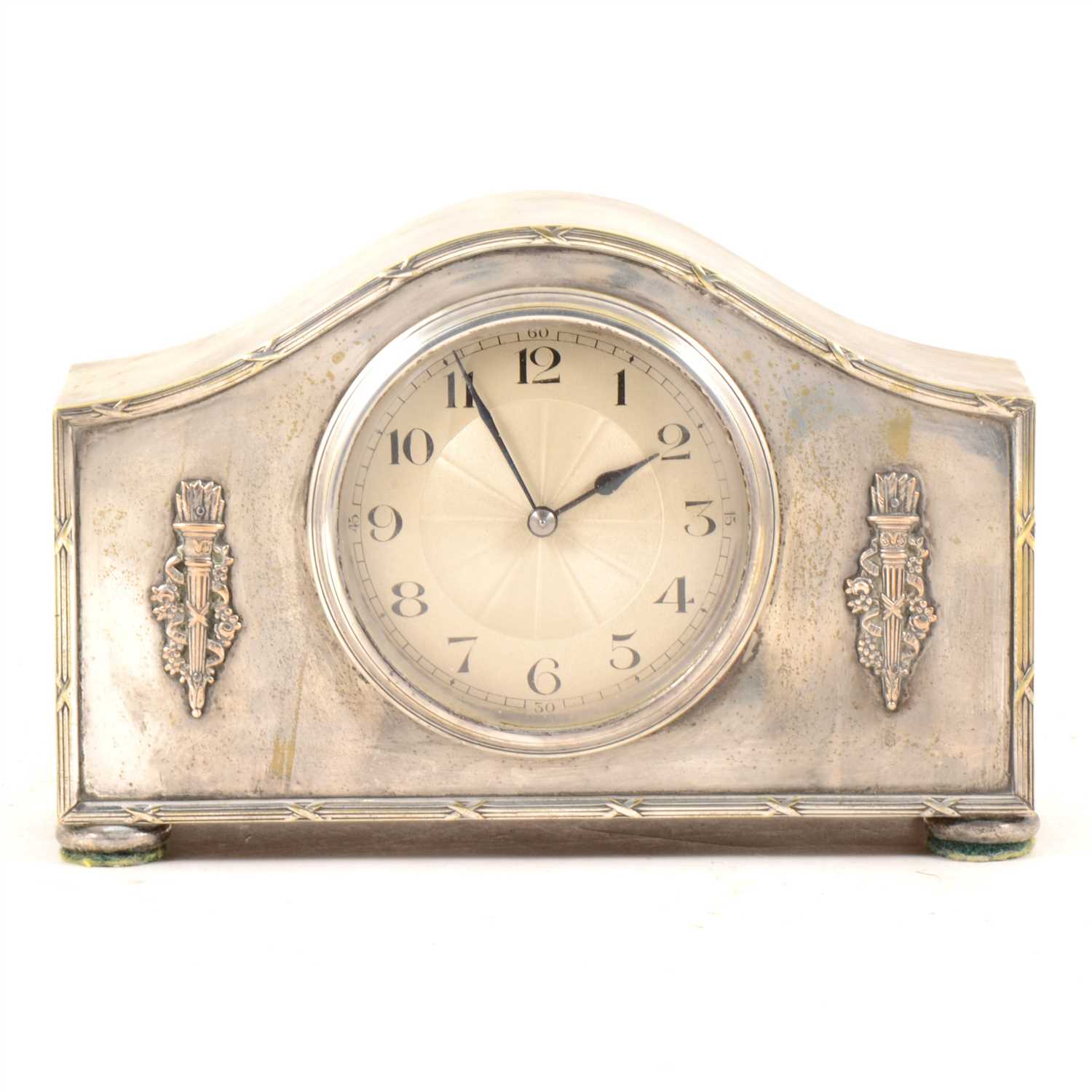 Lot 158 - Electroplated mantel clock