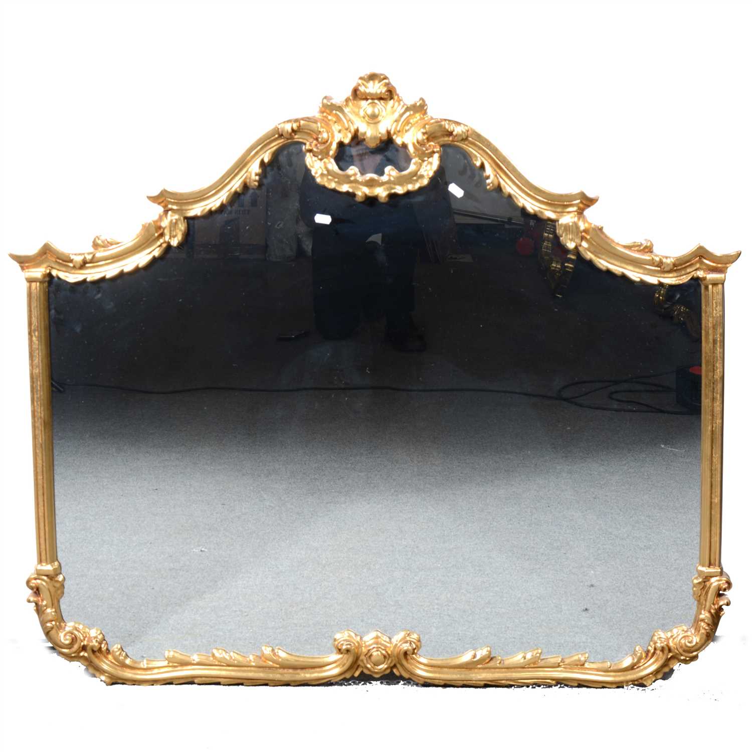 Lot 303 - A reproduction gilt framed wall mirror