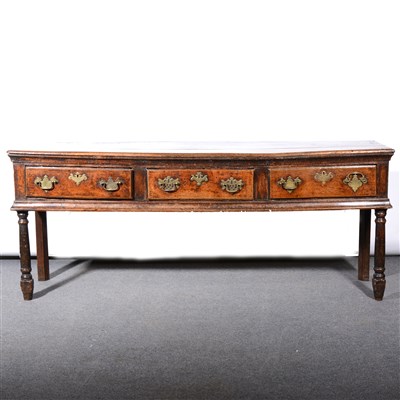 Lot 335 - A boarded oak dresser base