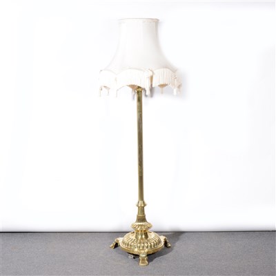 Lot 319 - Brass standard lamp