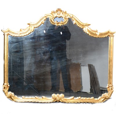 Lot 305 - A reproduction gilt framed wall mirror