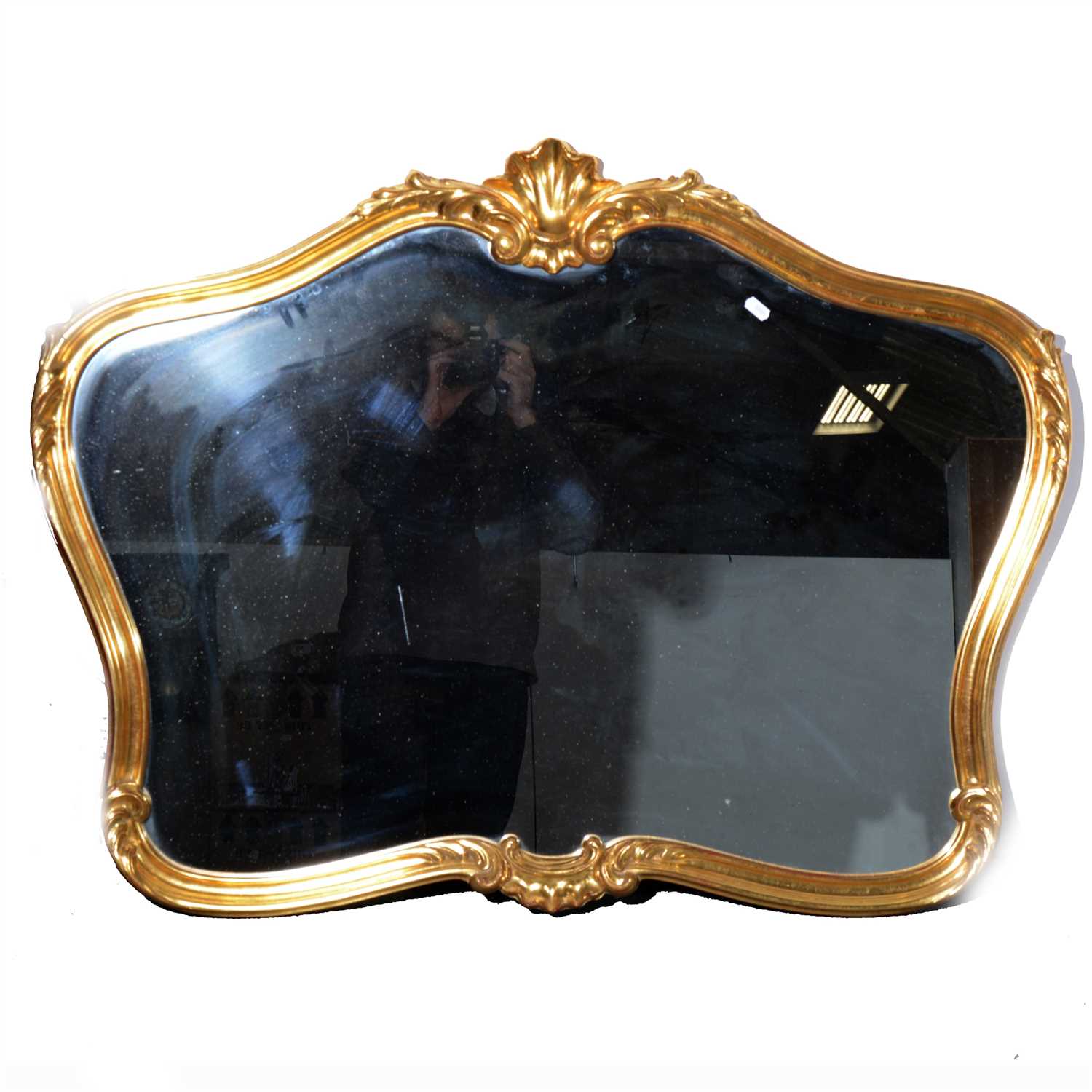 Lot 393 - A reproduction gilt frame wall mirror