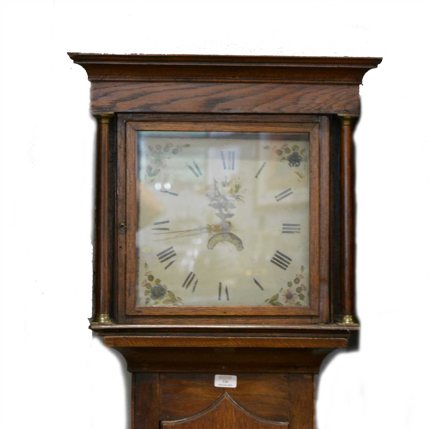Lot 319 - Country made oak longcase clock, 30-hour movement