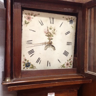 Lot 319 - Country made oak longcase clock, 30-hour movement