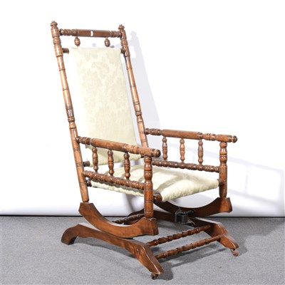 Lot 385 - An American turned wood rocking-chair