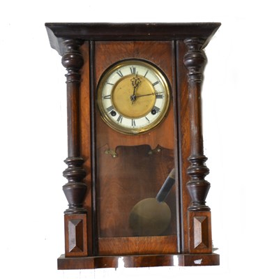 Lot 102 - A walnut cased Vienna type wall clock