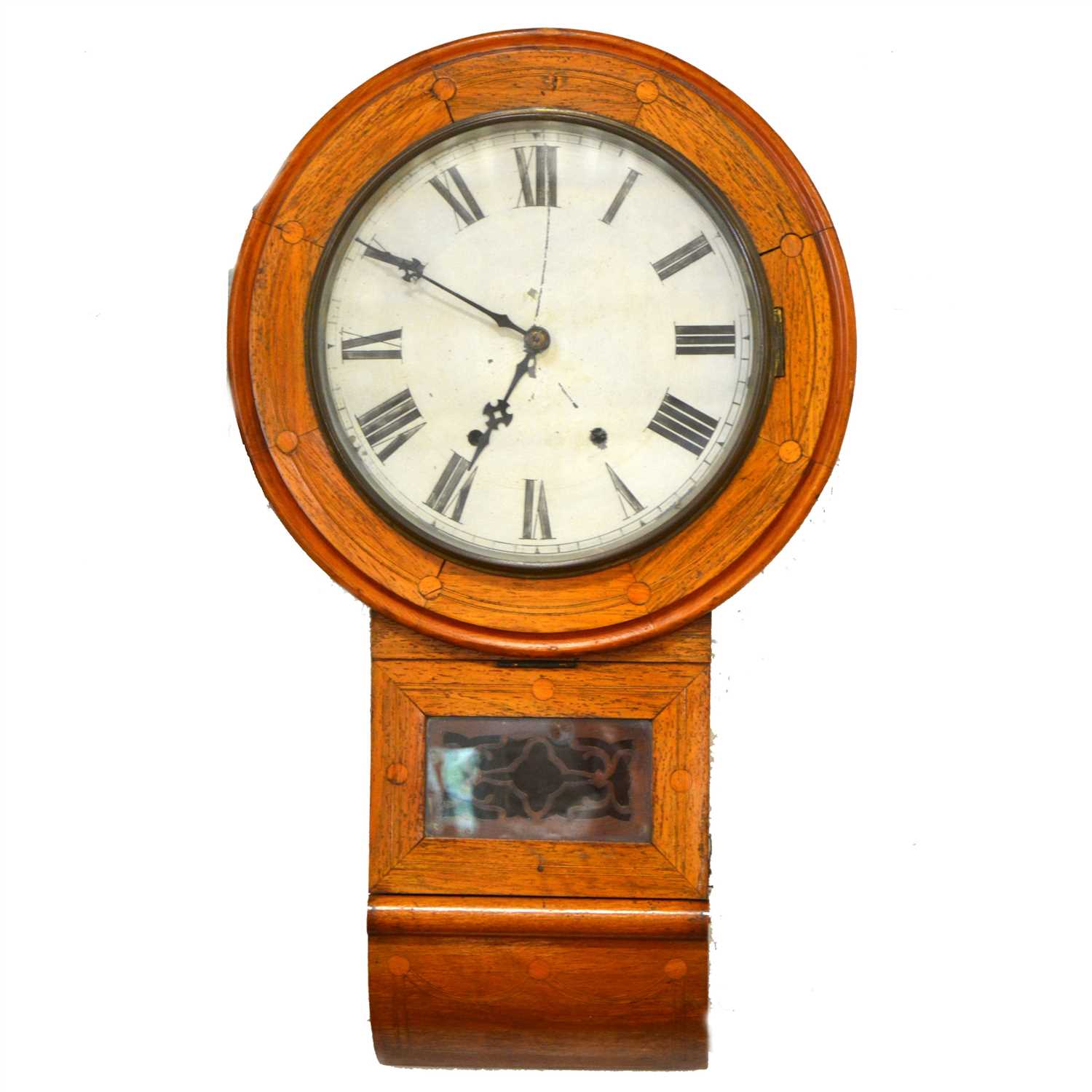 Lot 331 - American type faded rosewood wall clock
