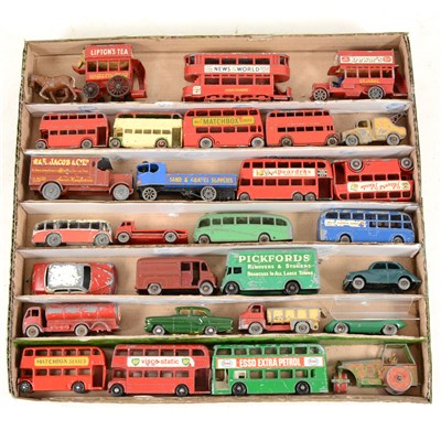 Lot 213 - Matchbox 1-75 series die-cast model buses and vehicles; including Jaguar E Type etc