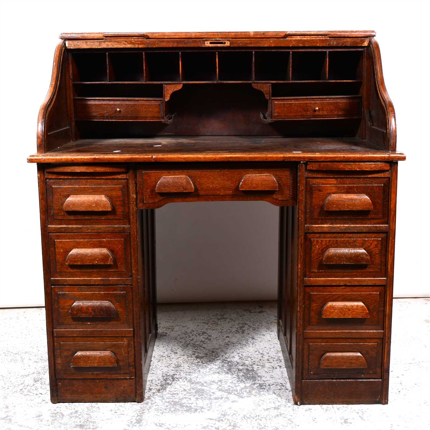 Lot 507 Small Oak Roll Top Desk S Shape Tambour