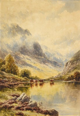 Lot 278 - H.D. Hillier, Loch scene watercolour signed, 55cm x 38cm.